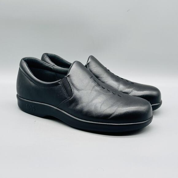 SAS Shoes Womens 7.5 Black Leather Tripad Comfort Viva Slip On Loafer Walking - Picture 2 of 12